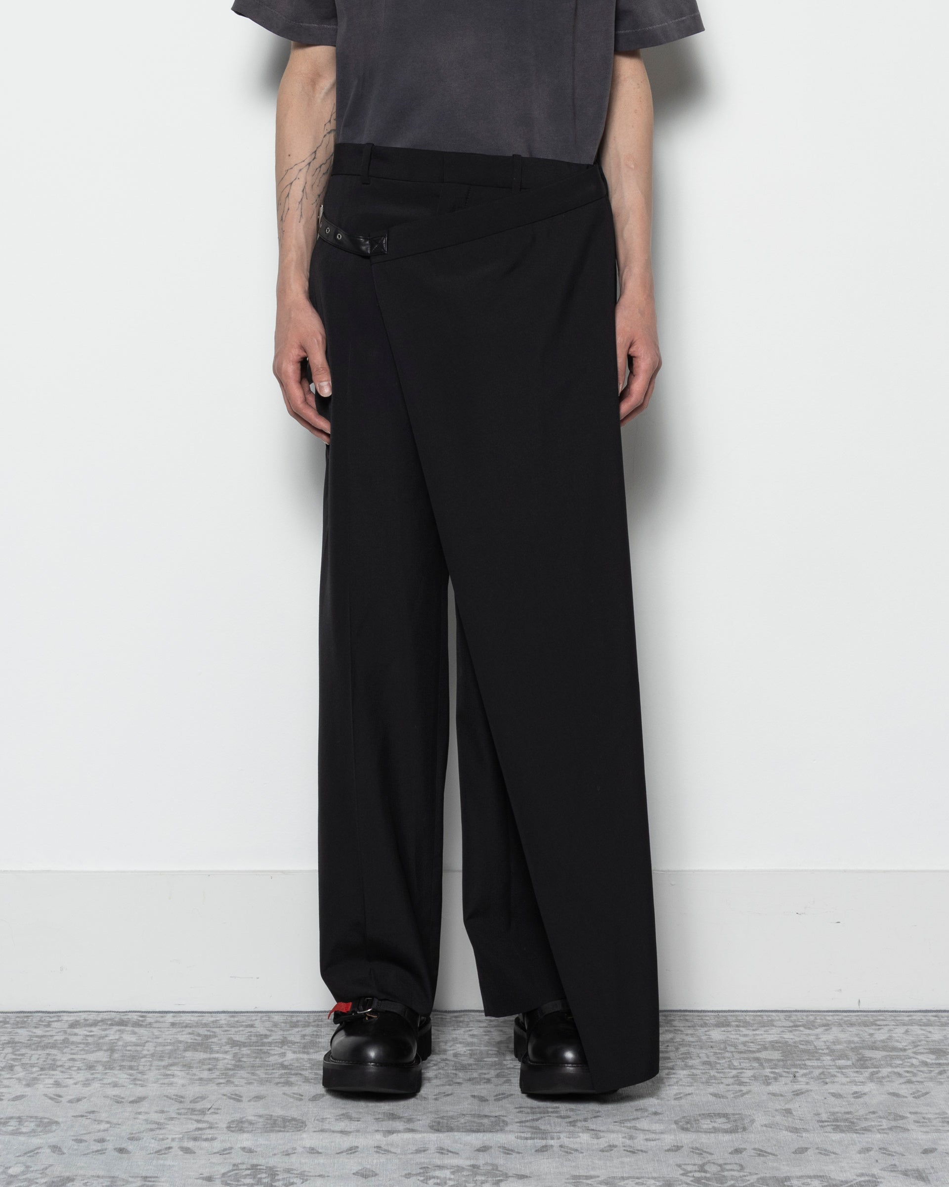 Acne Studios Wrap Over Trousers - Black | Garmentory Acne Studios Wrap Over Trousers - Black | Garmentory