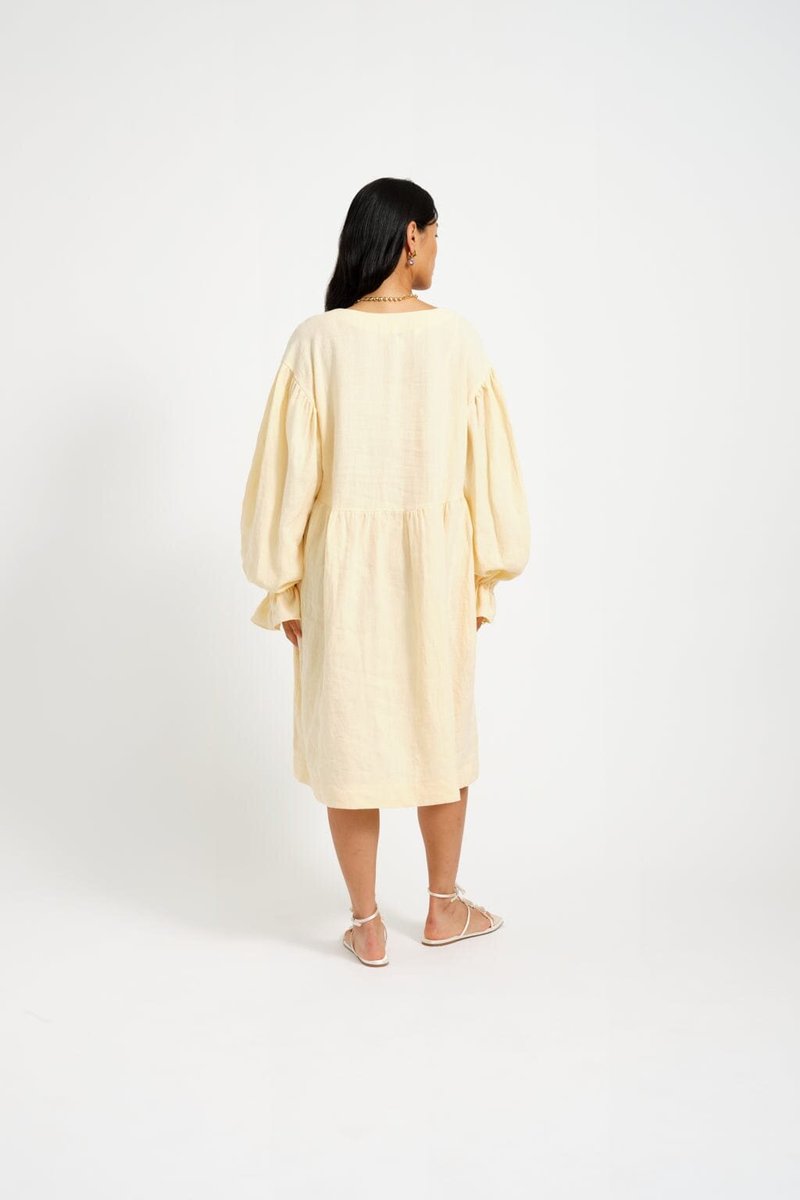 Eliza Faulkner Heather Dress - Butter Yellow Linen | Garmentory Eliza Faulkner Heather Dress - Butter Yellow Linen | Garmentory