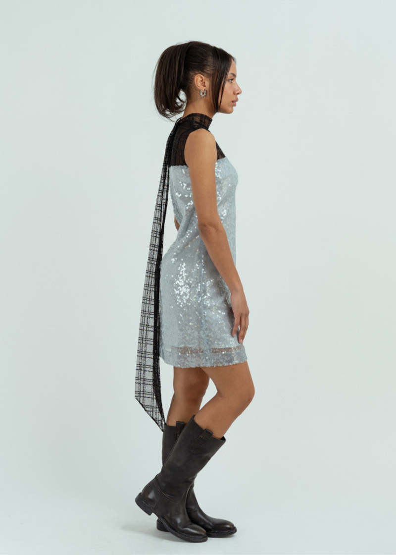 Nora Noh Textured Sequin Dress - Blue