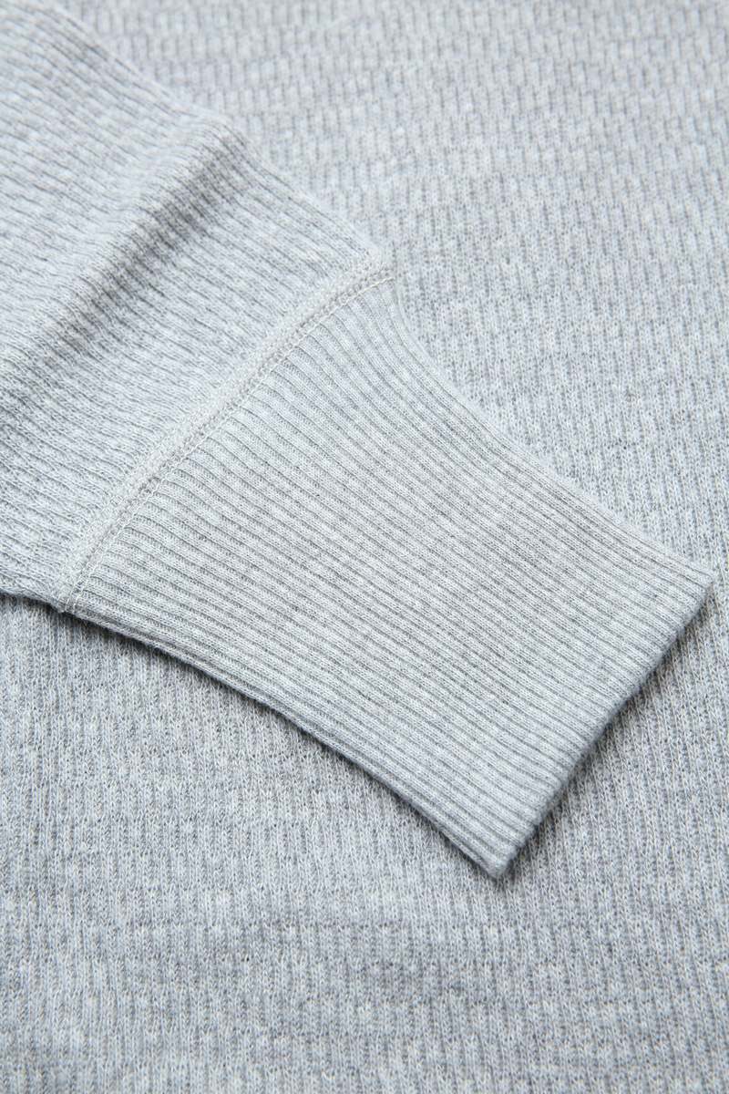 Warehouse & Co. Lot 5904 Four Needle Henley Neck Waffle Long Sleeve Shirt - Heather Grey