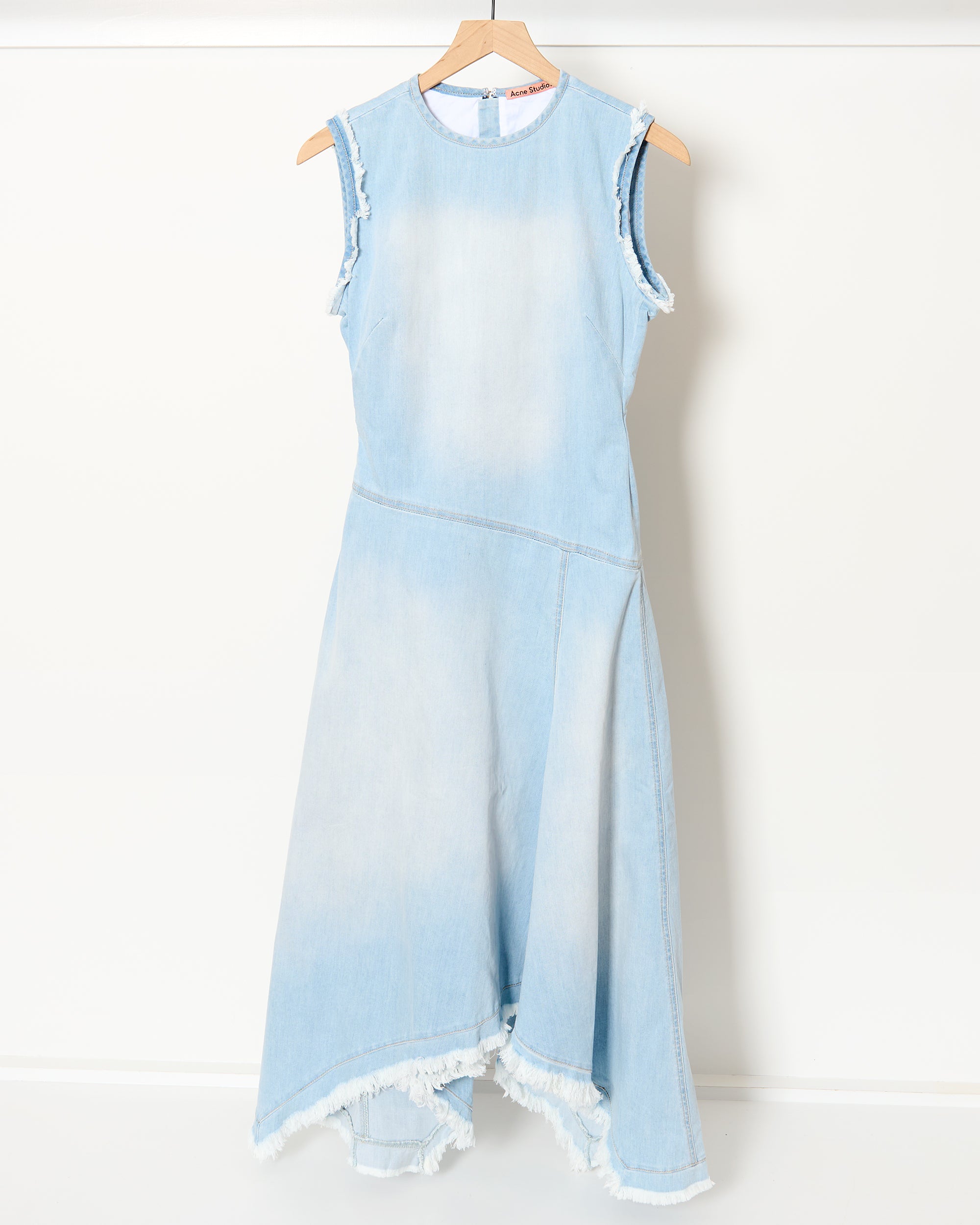 blue dress for baby girl Coperni Blue Asymmetric Flower Mini Denim Dress