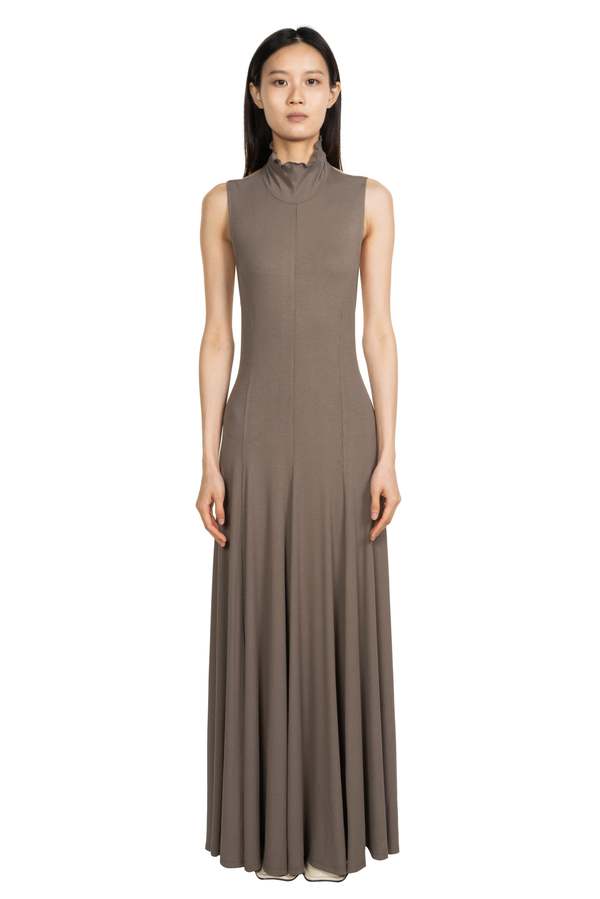 Peng Tai Backless Flora Maxi Dress - Forest Grey