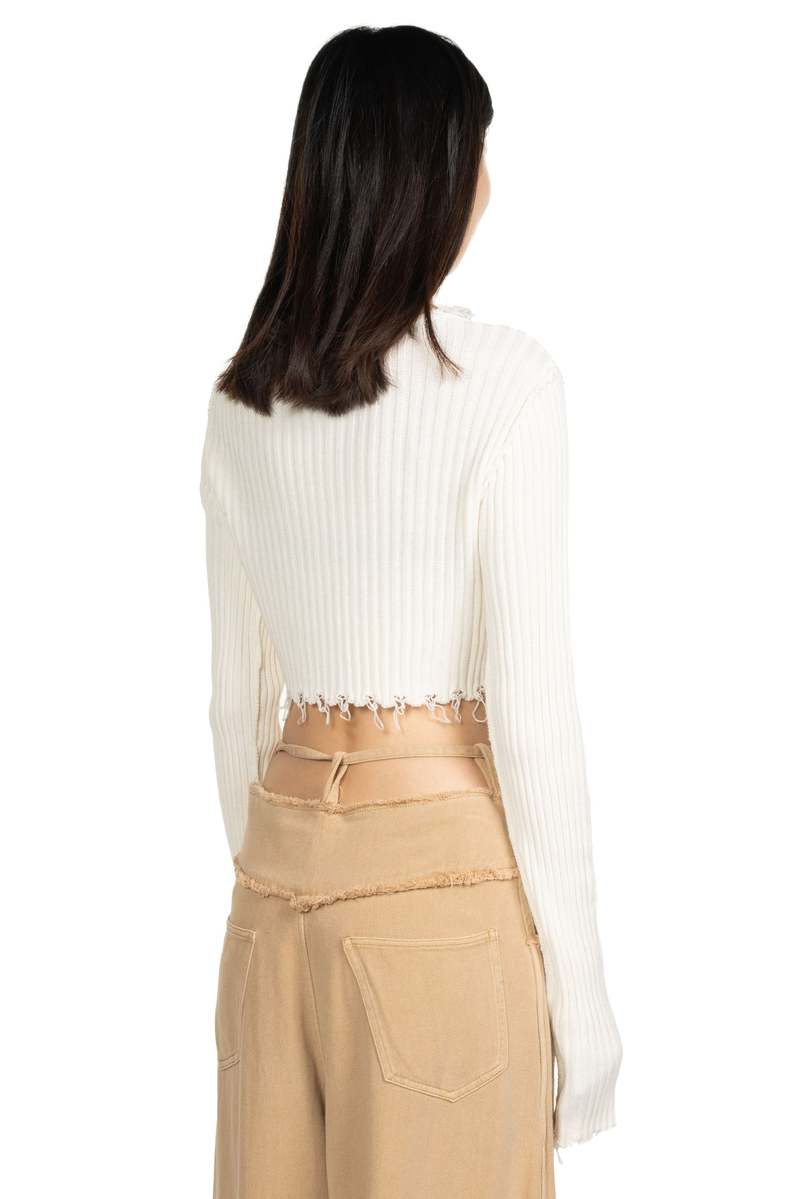 Peng Tai Cropped Knit Shirt - Off White