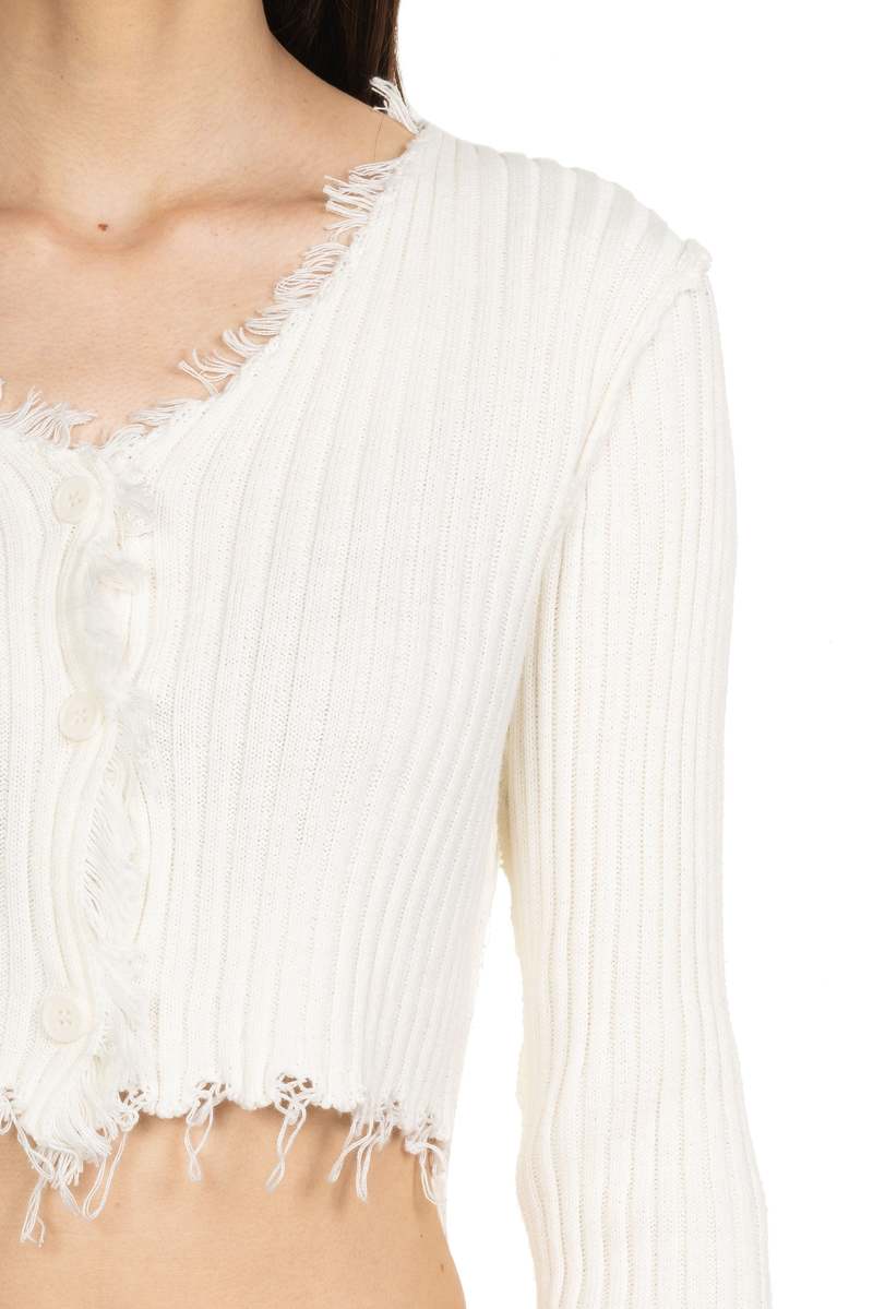 Peng Tai Cropped Knit Shirt - Off White