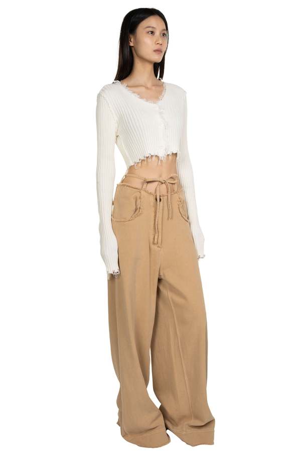 Peng Tai Cropped Knit Shirt - Off White