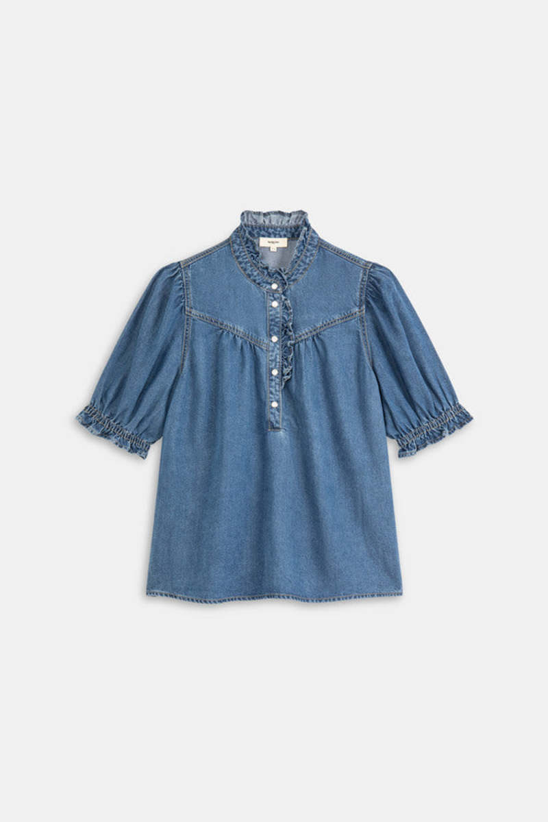 Suncoo Louise Denim Shirt - Blue
