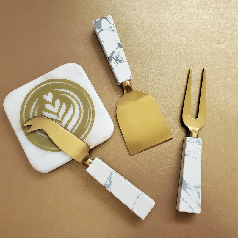 Gibb & Daan Marble Handle Cheese Knife Set Gibb & Daan Marble Handle Cheese Knife Set