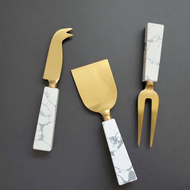 Gibb & Daan Marble Handle Cheese Knife Set Gibb & Daan Marble Handle Cheese Knife Set