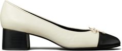 Tory Burch Cap-Toe Pump - Light Cream/Perfect Black - Thumbnail 3