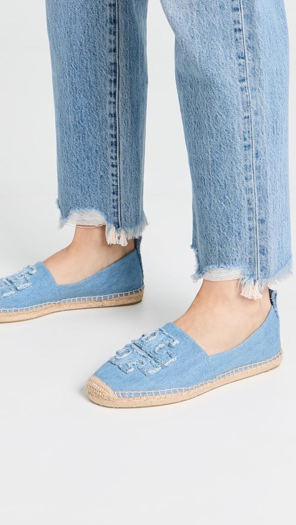Tory Burch Double T Espadrilles - Denim | Garmentory