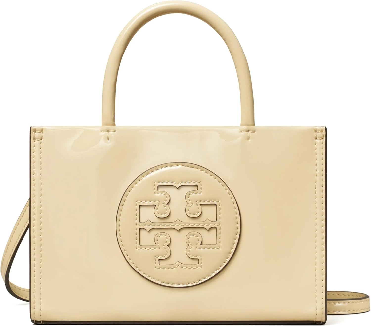 Tory Burch Ella Bio Patent Mini Tote - Vanilla Soft Serve | Garmentory