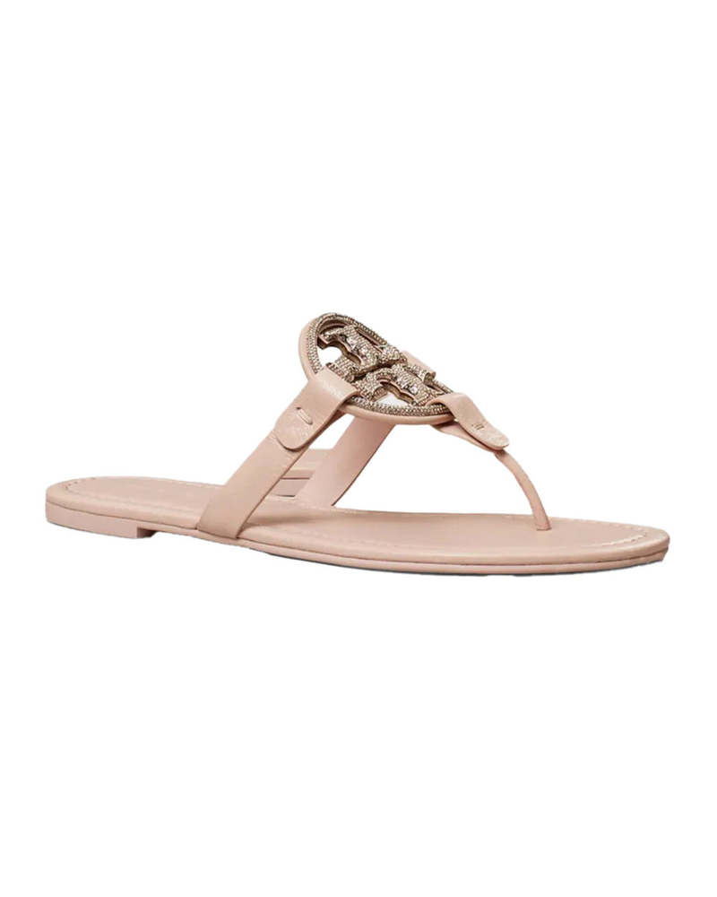 Tory Burch Miller Pave Sandals - Shell Pink/Silver | Garmentory