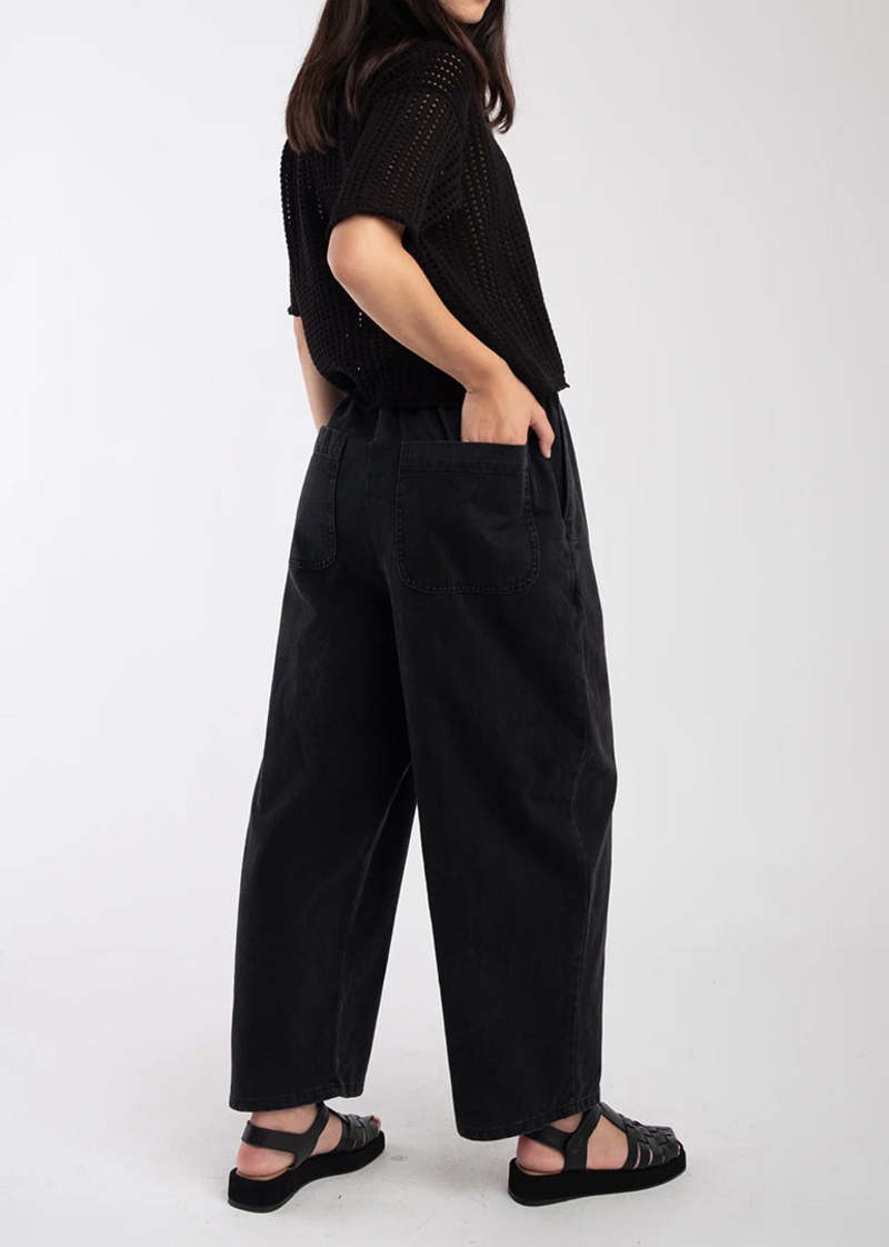 Micaela Greg Barrel Pant - Faded Black Micaela Greg Barrel Pant - Faded Black
