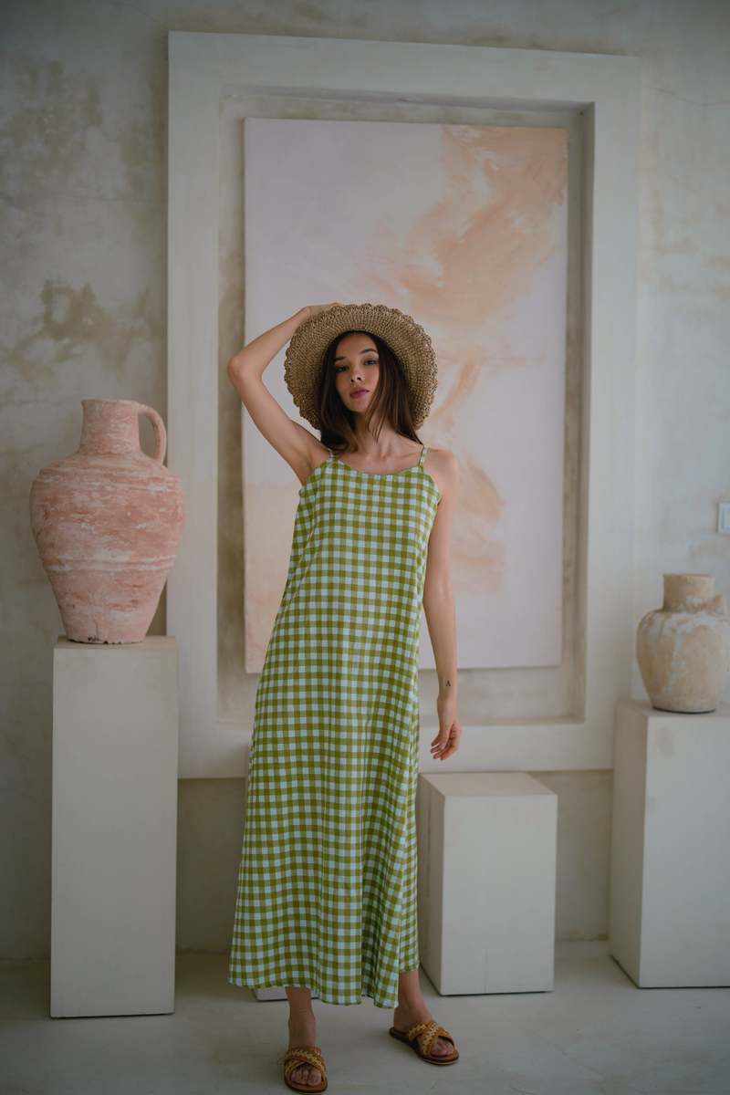 pink and green gingham dress Glorya Midi Dress In Multi Check Gingham St Frock