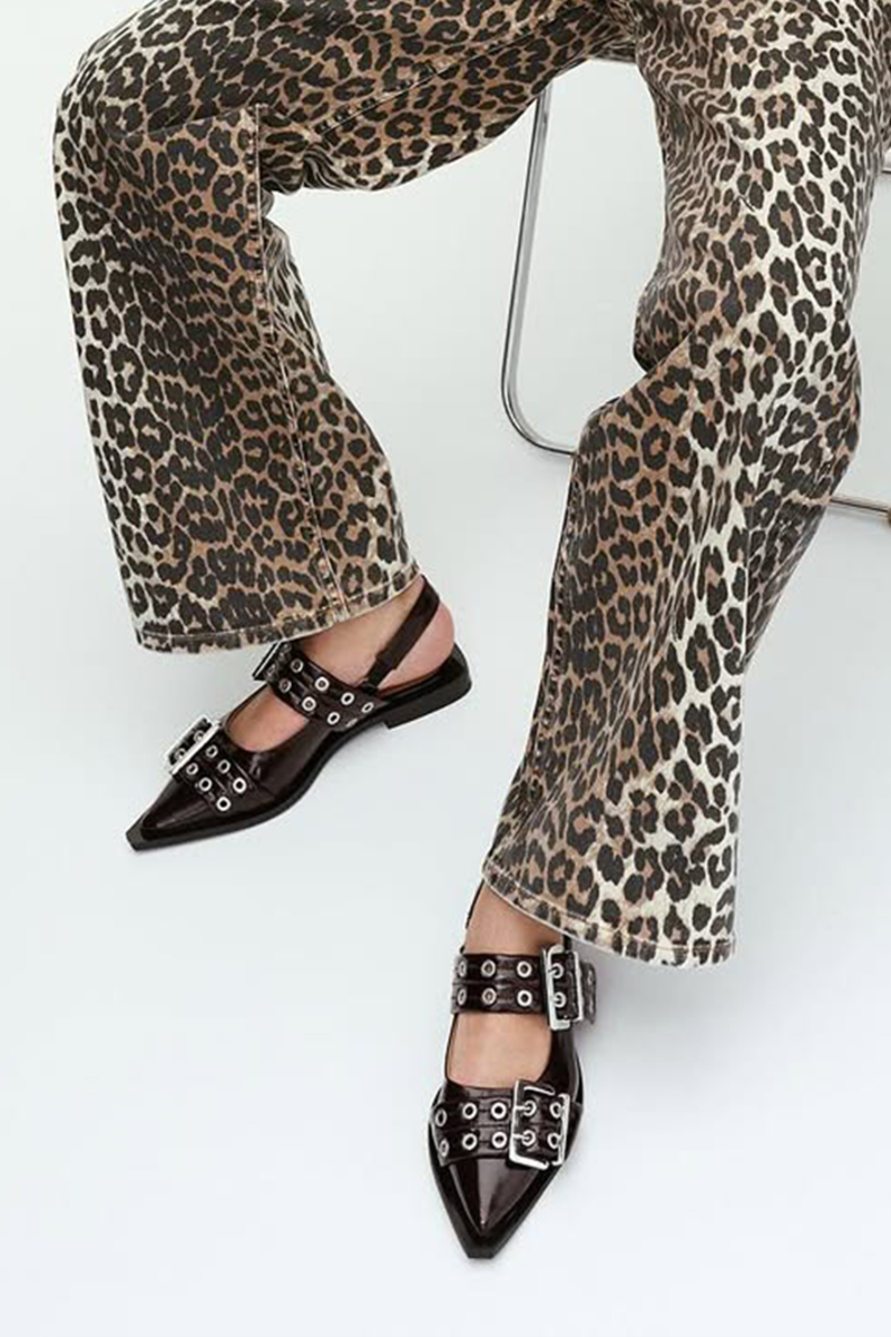 Ganni Chunky Buckle Ballerina - Burgundy | Garmentory Ganni Chunky Buckle Ballerina - Burgundy | Garmentory