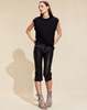 Cynthia Rowley Downtown Leather Capris - Black - Thumbnail 3