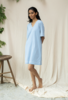 Organic Cotton Sasha-Sue Dress - Sea Blue/White - Thumbnail 2