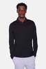 Filippo De Laurentiis Cotton Long Sleeve Polo - Black - Thumbnail 2