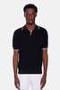 Filippo De Laurentiis Crepe Cotton Polo - Black/White - Thumbnail 1