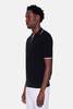 Filippo De Laurentiis Crepe Cotton Polo - Black/White - Thumbnail 2