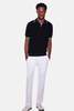 Filippo De Laurentiis Crepe Cotton Polo - Black/White - Thumbnail 5