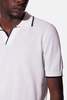 Filippo De Laurentiis Crepe Cotton Polo - White/Navy - Thumbnail 2