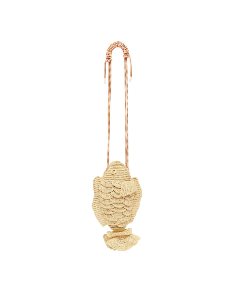 Alemais Horizon Raffia Fish Crossbody - Natural
