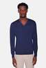 Filippo De Laurentiis Lightweight Merino V-Neck - Midnight - Thumbnail 1