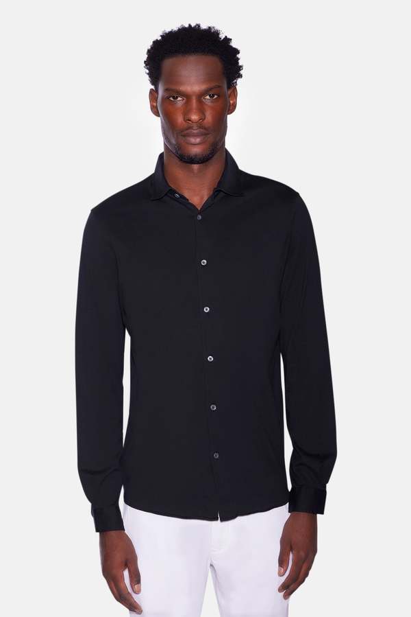Filippo De Laurentiis Soft Cotton Jersey Shirt - Black