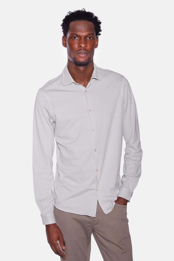 Filippo De Laurentiis Soft Cotton Jersey Shirt - Pearl Grey