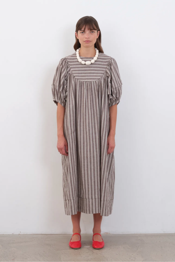 CAWLEY STUDIO Romy Dress - Bark/Ecru | Garmentory