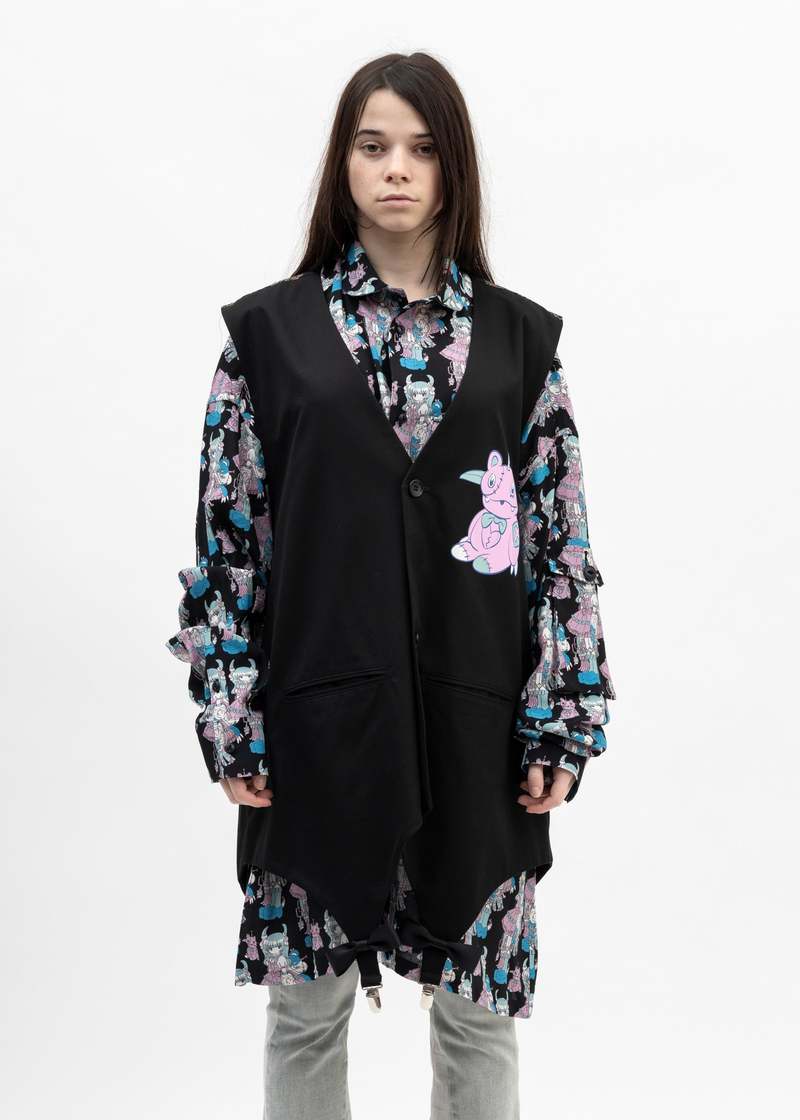 Kidill Garter Gilet Lolita Girl Vest - Black Kidill Garter Gilet Lolita Girl Vest - Black