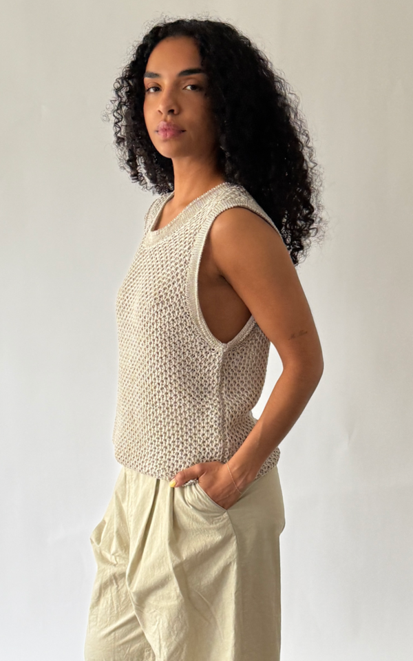 SAYAKA DAVIS NEW YORK Linen Knit Tank - Sand