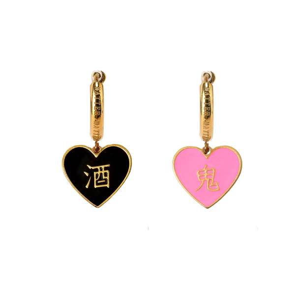 MATTER MATTERS Alcohol/Ghost Earrings - Black/Pink