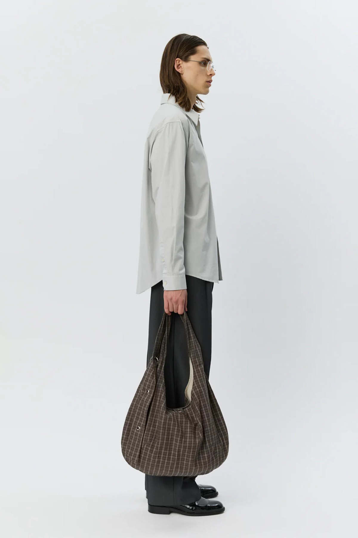 バッグ mfpen shoulder bag brown mfpen Eyelet Shoulder Bag - Brown Linen Check | Garmentory