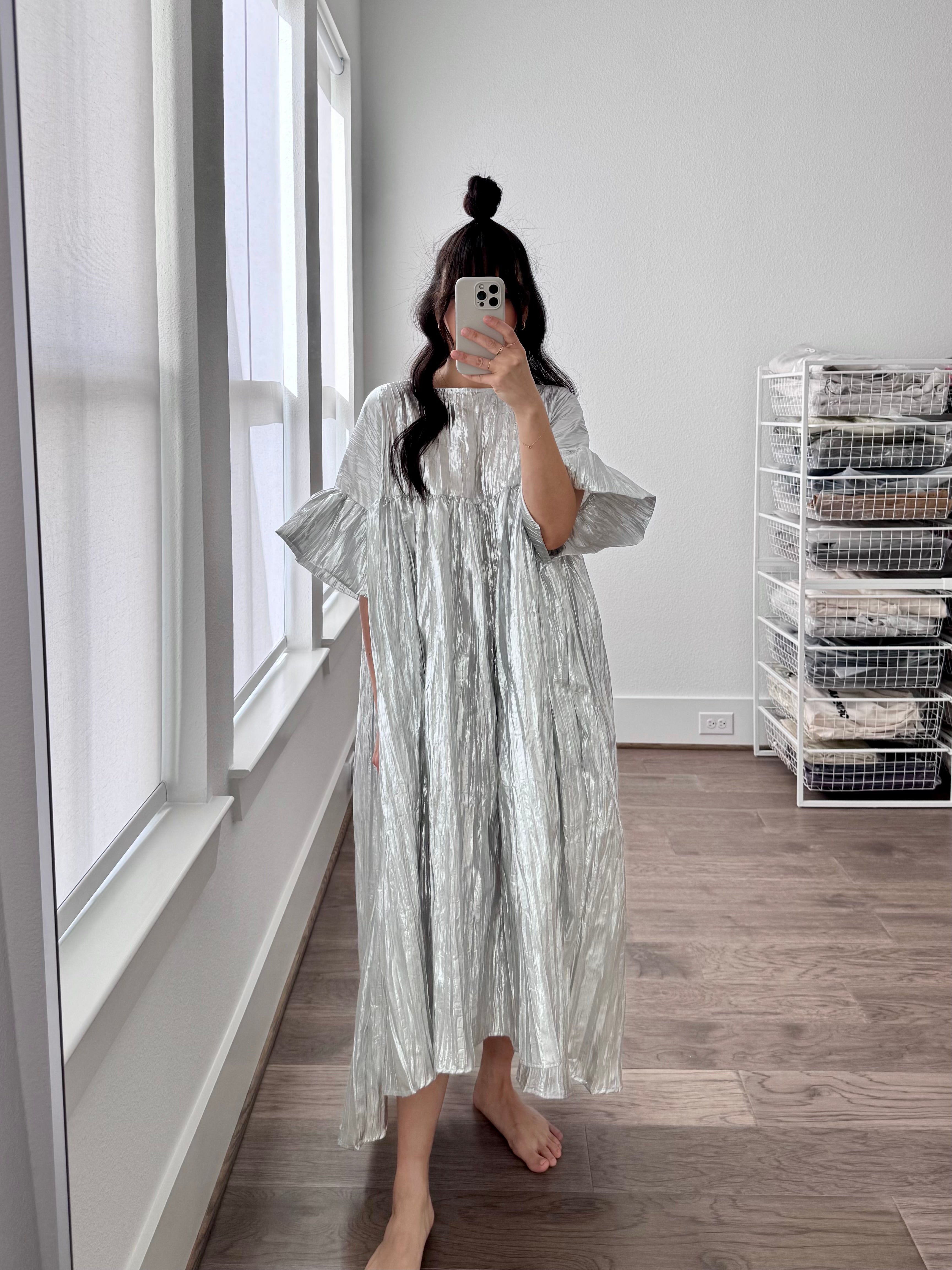 Nettle Studios Mushroom Dress Silver Metallic Garmentory