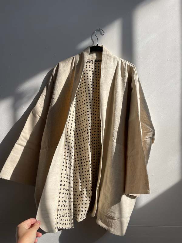 Happy French Gang Inside Dots Coat - White