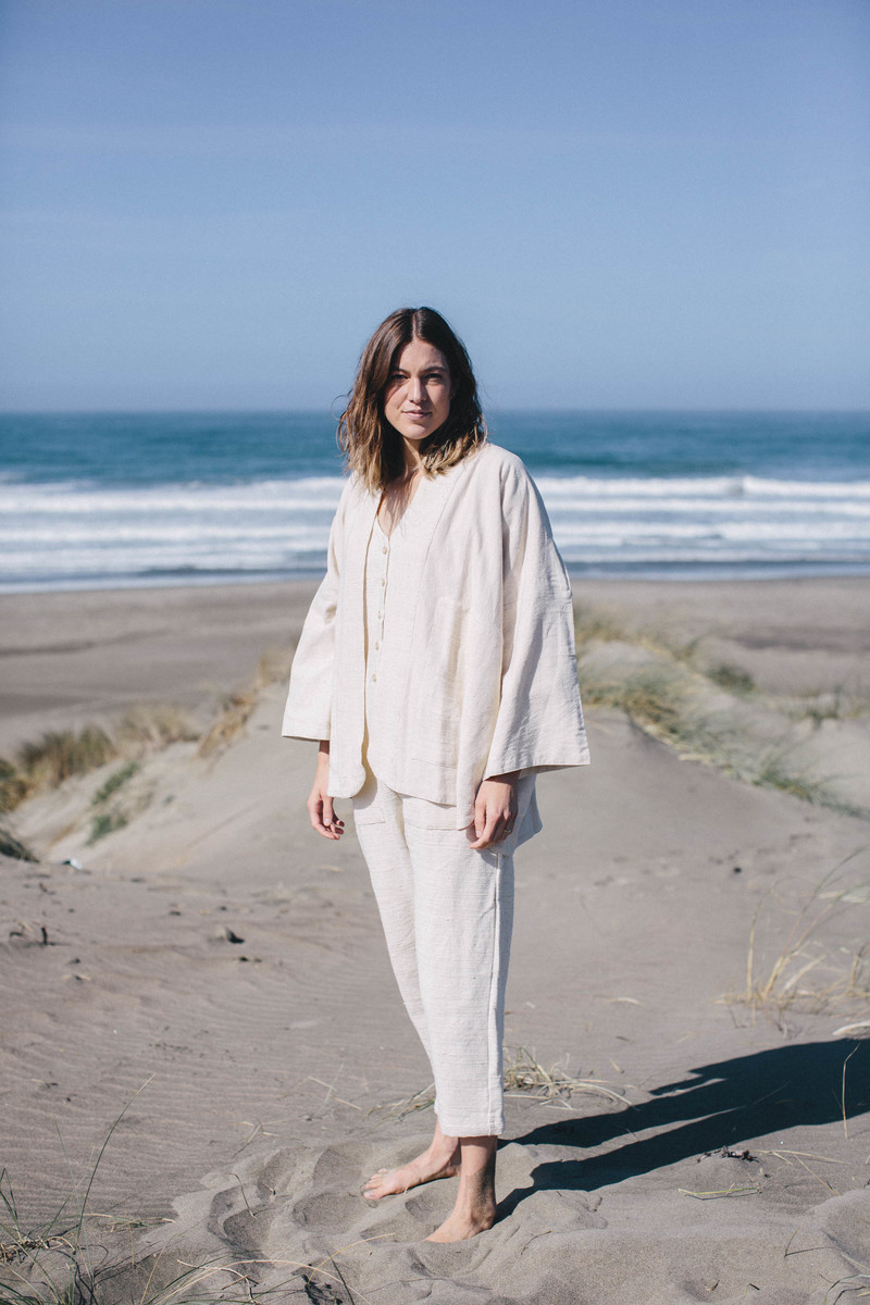 Happy French Gang Inside Dots Coat - White