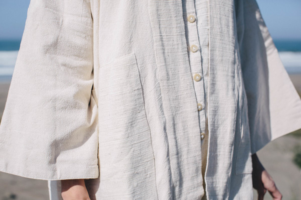 Happy French Gang Inside Dots Coat - White