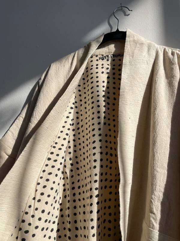 Happy French Gang Inside Dots Coat - White