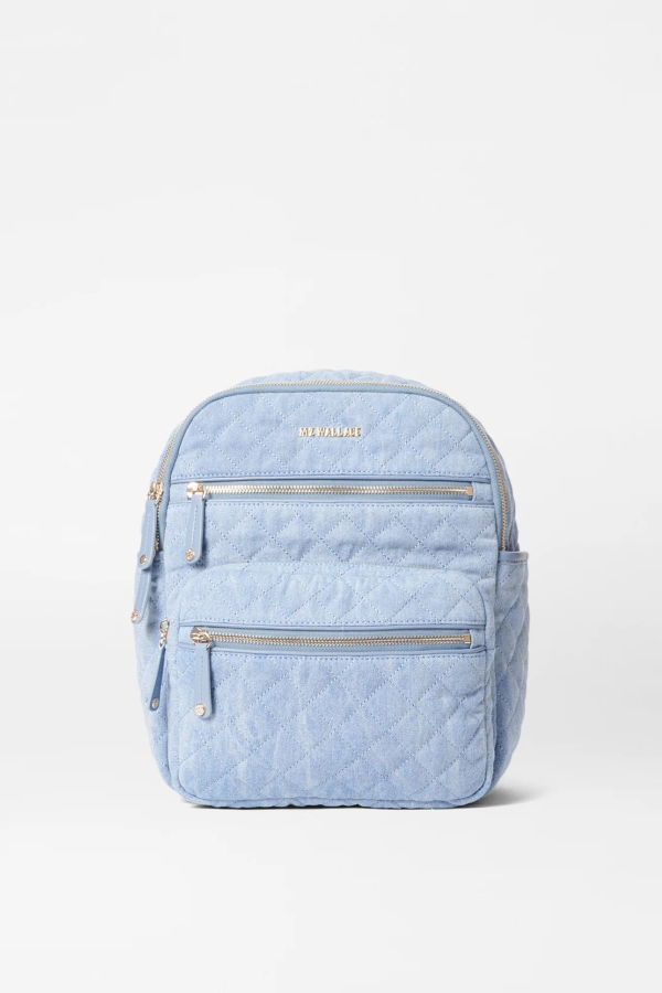 MZ Wallace Small Crosby Backpack - True Light Denim