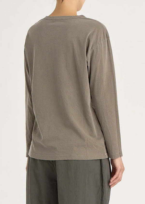 Black Crane Long Sleeve Tee - Mud