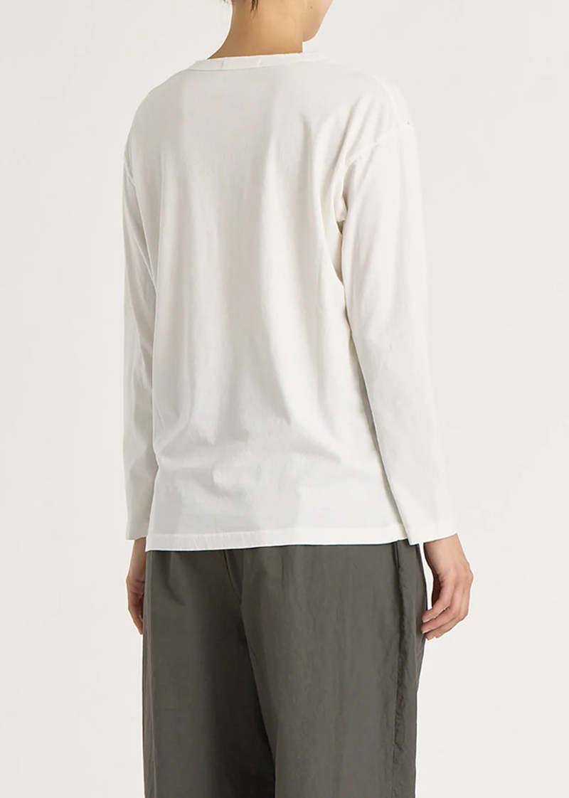 Black Crane Long Sleeve Tee - White Black Crane Long Sleeve Tee - White