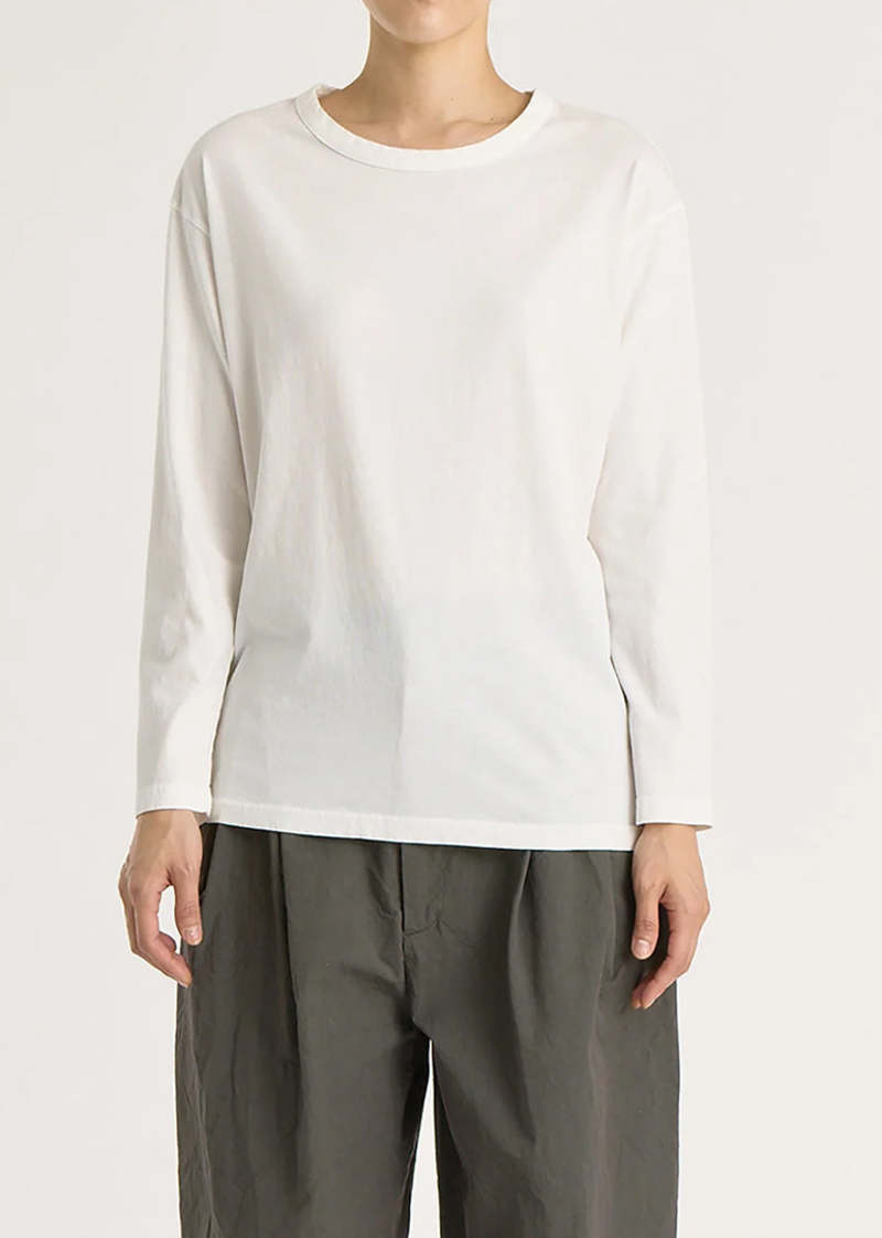 Black Crane Long Sleeve Tee - White Black Crane Long Sleeve Tee - White