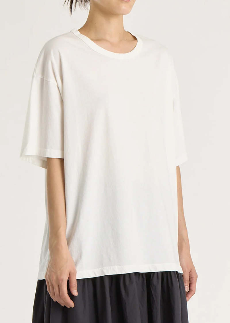 Black Crane Loose Short Sleeve Tee - White Black Crane Loose Short Sleeve Tee - White