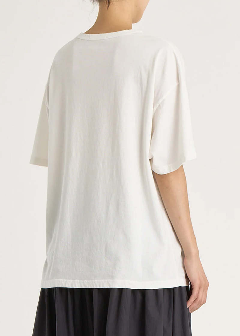 Black Crane Loose Short Sleeve Tee - White Black Crane Loose Short Sleeve Tee - White