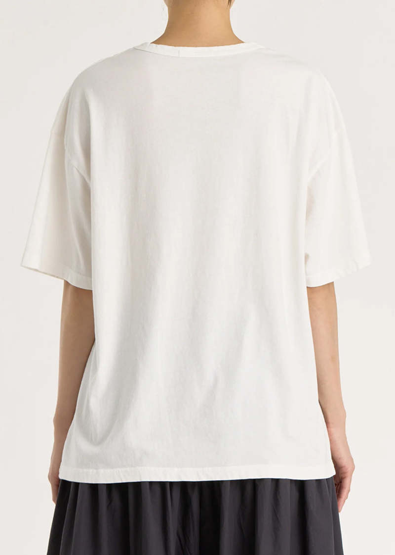 Black Crane Loose Short Sleeve Tee - White Black Crane Loose Short Sleeve Tee - White