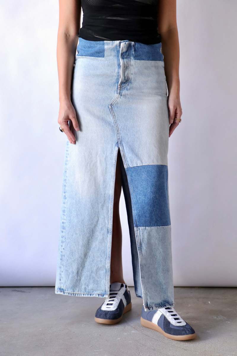 MM6 Maison Margiela Long Denim Skirt - Blue