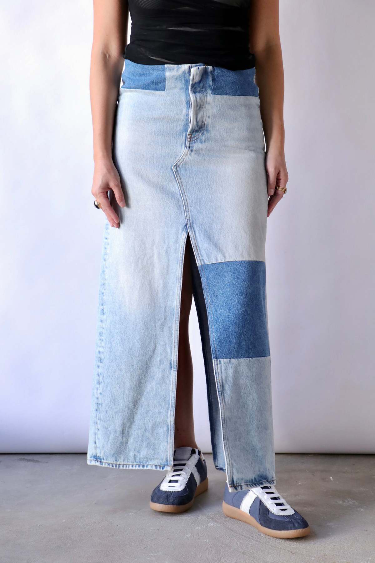 MM6 Maison Margiela Long Denim Skirt - Blue - Image 3 of 4