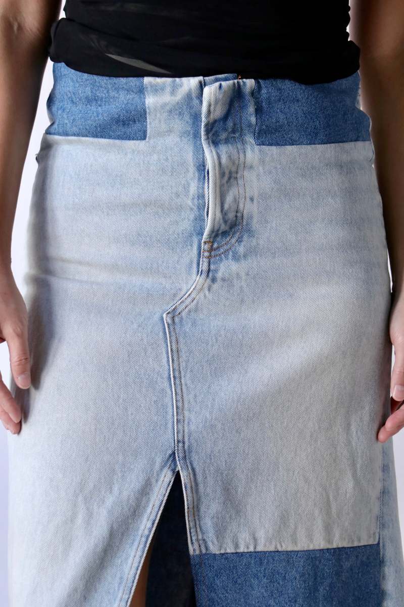 MM6 Maison Margiela Long Denim Skirt - Blue